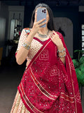 Charming Off White Gota Patti Silk Navratri Wear Lehenga Choli