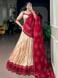 Charming Off White Gota Patti Silk Navratri Wear Lehenga Choli