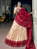 Charming Off White Gota Patti Silk Navratri Wear Lehenga Choli