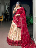 Charming Off White Gota Patti Silk Navratri Wear Lehenga Choli