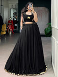 Pretty Black Handwork Chiffon Navratri Wear Lehenga Choli With Jacket 