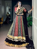 Striking Black Digital Printed Rayon Navratri Wear Lehenga Choli