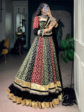 Striking Black Digital Printed Rayon Navratri Wear Lehenga Choli