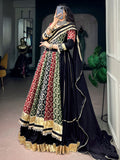 Striking Black Digital Printed Rayon Navratri Wear Lehenga Choli