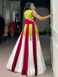Pretty Multi-Color Gota Patti Rayon Navratri Wear Lehenga Choli With Koti