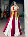 Pretty Multi-Color Gota Patti Rayon Navratri Wear Lehenga Choli With Koti