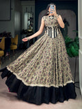Sophisticated Black Digital Printed Cotton Navratri Wear Lehenga Choli