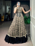 Sophisticated Black Digital Printed Cotton Navratri Wear Lehenga Choli