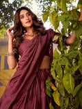 Radiant Maroon Zari Weaving Cotton Wedding Lehenga Choli With Dupatta