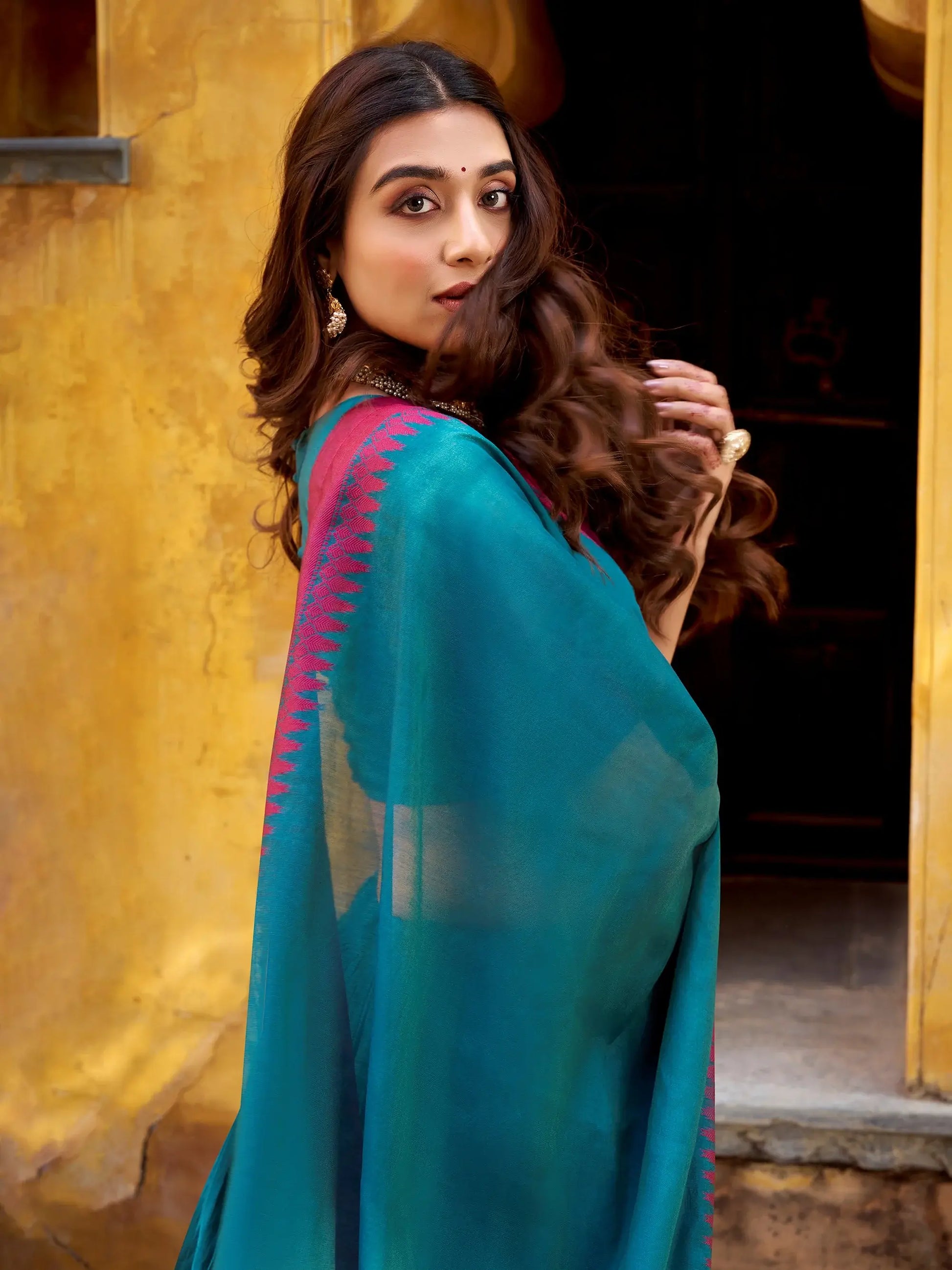 Charming Teal Blue Thread Work Chanderi Function Wear Lehenga Choli With Dupatta