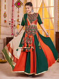 Super Multi-Color Cotton Navratri Special Lehenga With Kutchi Patch Work Blouse