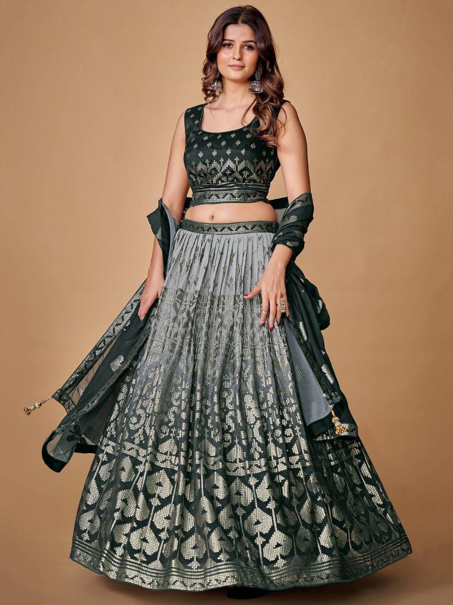 Gorgeous Black Sequins Embroidered Georgette Lehenga Choli