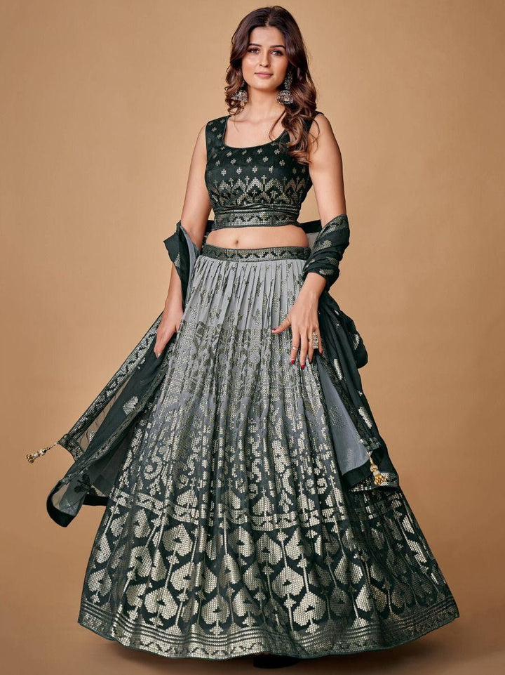 Gorgeous Black Sequins Embroidered Georgette Lehenga Choli