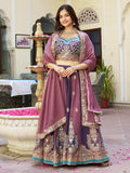 Fabulous Multi Color Thread Work Georgette Festive Wear Lehenga With Blouse