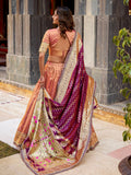 Stylish Peach Zari Weaving Silk Marriage Wear Lehenga Choli With Dupatta