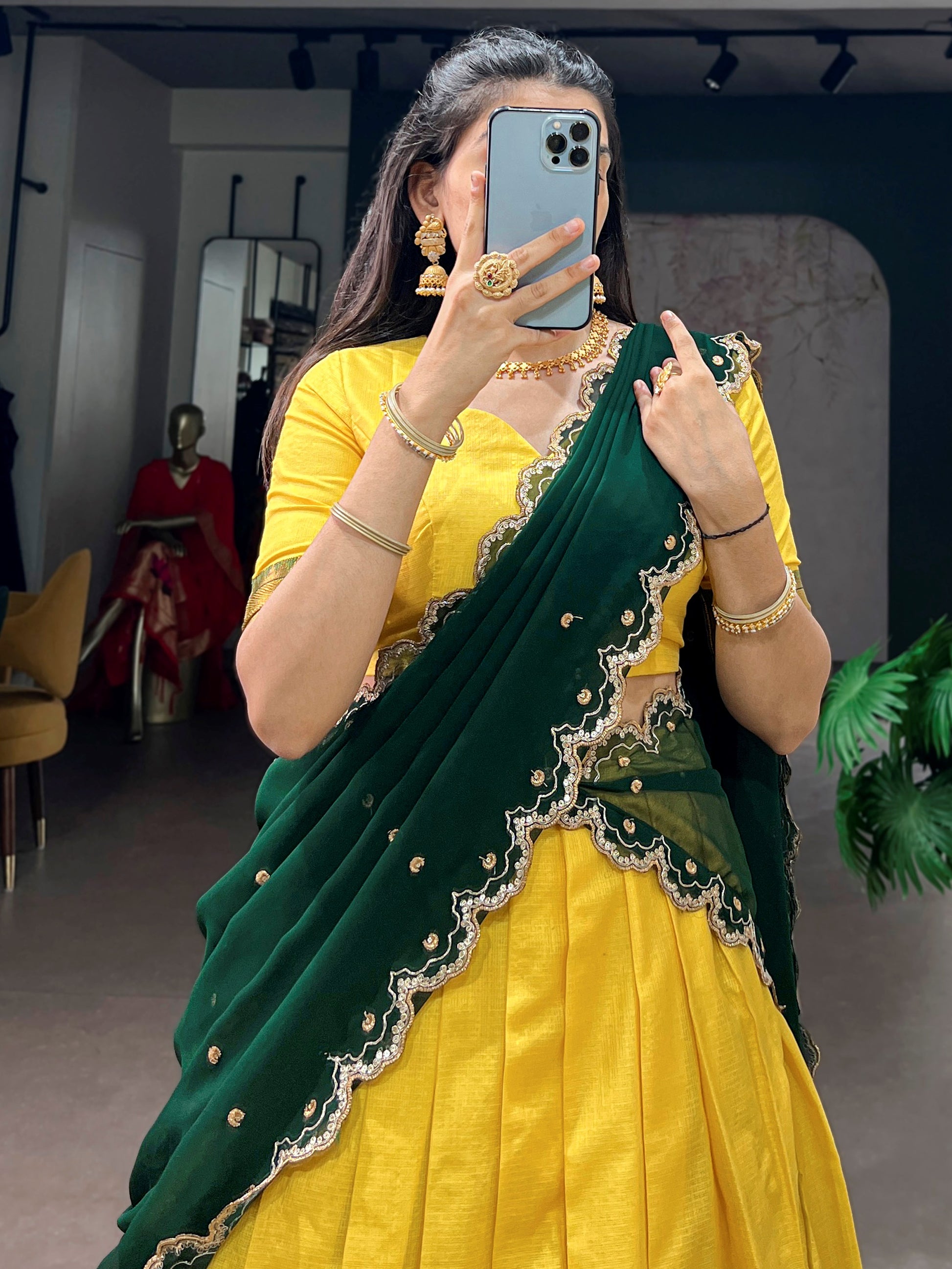 Precious Yellow Zari Work Silk Festival Wear Lehenga Choli With Dupatta