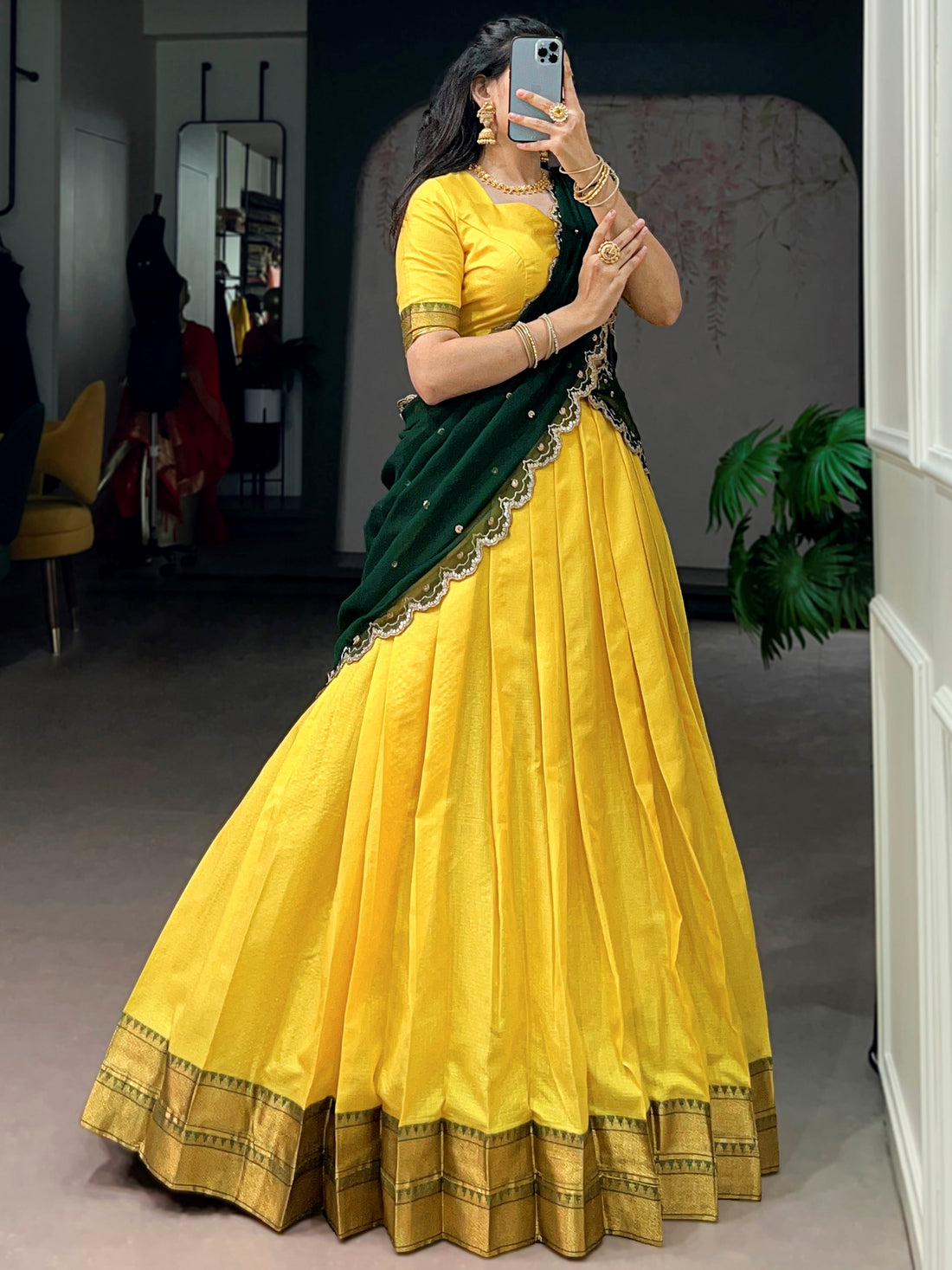 Precious Yellow Zari Work Silk Festival Wear Lehenga Choli With Dupatta
