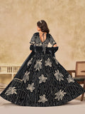 Sensational Black Sequins Art Silk Evening Wear Lehenga Choli With Dupatta