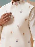 Lovable White Sequins Viscose Silk Evening Wear Men Kurta And Pant With Jacket
