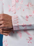 Aesthetic White Embroidered Silk Traditional Men Kurta Set