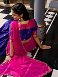 Fascinating Navy Blue Zari Woven Silk Festival Wear Half Saree Lehenga