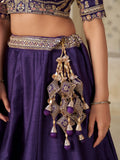 Beautiful Purple Zari Embroidery Silk Bridesmaid Lehenga Choli With Dupatta