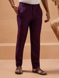Gorgeous Purple Thread Work Viscose Silk Men Engagement Wear Kurta Pant With Jacket