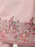 Terrific Dusty Pink Floral Embroidery Viscose Silk Wedding Wear Men's Kurta Set