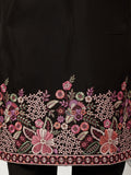 Wonderful Black Thread Work Viscose Silk Evening Wear Men's Kurta Set