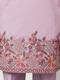 Stunning Lavender Floral Embroidered Viscose Silk Engagement Wear Men's Kurta Set