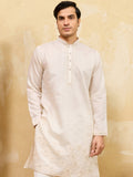 Beautiful White Sequins Work Silk Traditional Men's Kurta