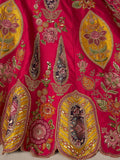 Stylish Rani Pink Embroidered Silk Wedding wear Lehenga Choli Wit Dupatta