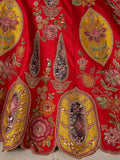 Elegant Red Embroidered Silk Wedding wear Lehenga Choli Wit Dupatta