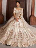 Adorable White Embroidered Silk Bridal Wear Lehenga Choli With Dupatta