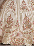 Adorable White Embroidered Silk Bridal Wear Lehenga Choli With Dupatta