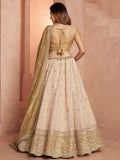 Elegant Gold Embroidered Tissue Wedding Wear Lehenga Choli With Dupatta