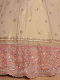 Impressive Peach Sequins Tissue Wedding Wear Lehenga Choli With Dupatta