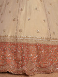 Stylish Rust Beads Work Tissue Wedding Wear Lehenga Choli With Dupatta