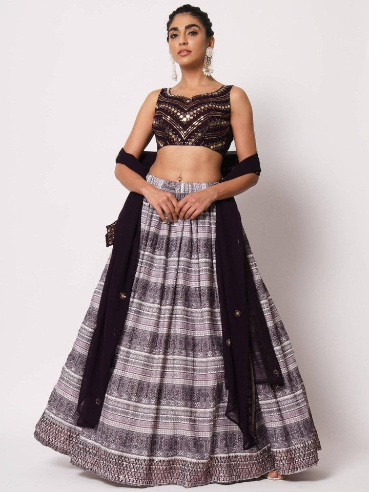 Wonderful Purple Fancy Digital Printed Art Silk Lehenga Choli