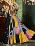 Incredible Multi-Color Mirror Work Cotton Navratri Lehenga Choli With Dupatta