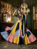 Incredible Multi-Color Mirror Work Cotton Navratri Lehenga Choli With Dupatta