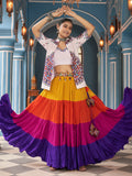 Stunning Multi-Color Rayon Navratri Lehenga Choli With Jacket