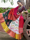 Attractive Multi-Color Mirror Work Rayon Navratri Wear Lehenga Choli