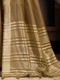 Awesome Golden Zari Weaving Khadi Office Wear Saree With Blouse