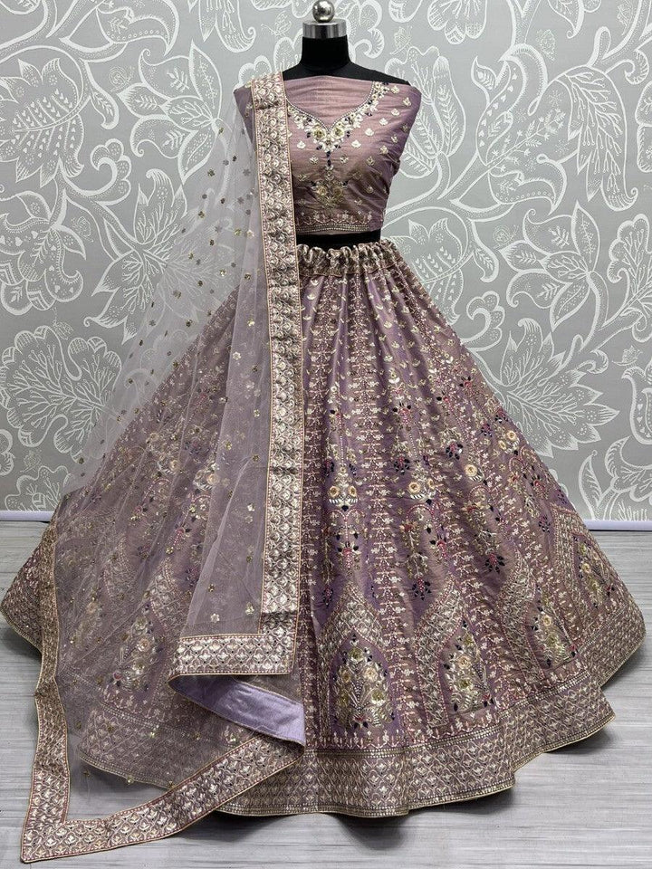 Marvelous Light Purple Multi-Thread Silk Wedding Wear Lehenga Choli