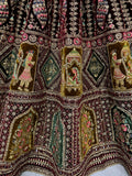Wonderful Dark Maroon Velvet Bridal Lehenga Choli With Double Dupatta