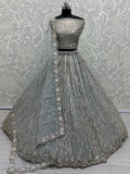 Attractive Light Blue Silk Bridesmaid Lehenga Choli With Dupatta