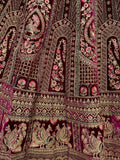 Pretty Pink Dori Work Velvet Bridal Lehenga Choli With Double Dupatta