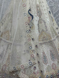 Lovely Off-White Sequins Net Wedding Lehenga Choli With Dupatta