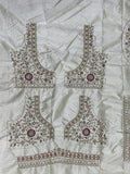 Stunning Off-White Sequins Work Silk Wedding Lehenga Choli With Double Dupatta